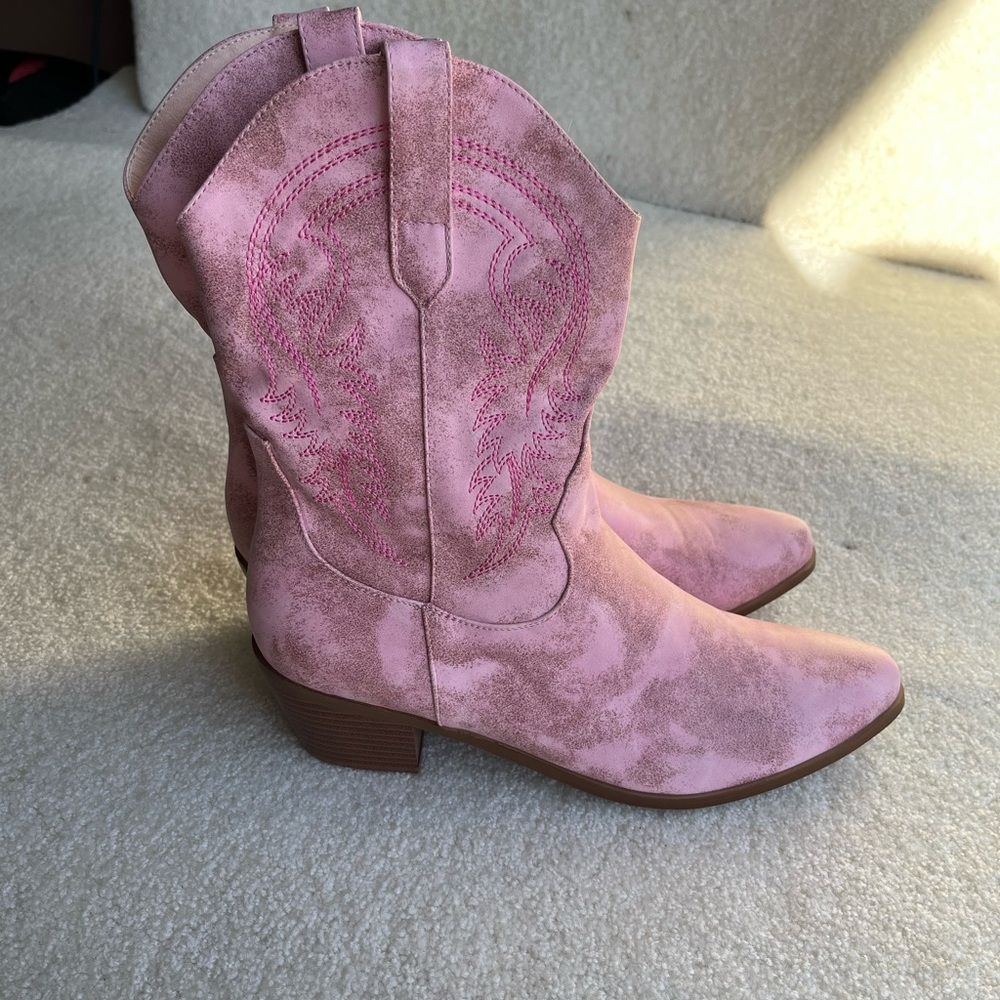 Pink Western-Style Women's Boots